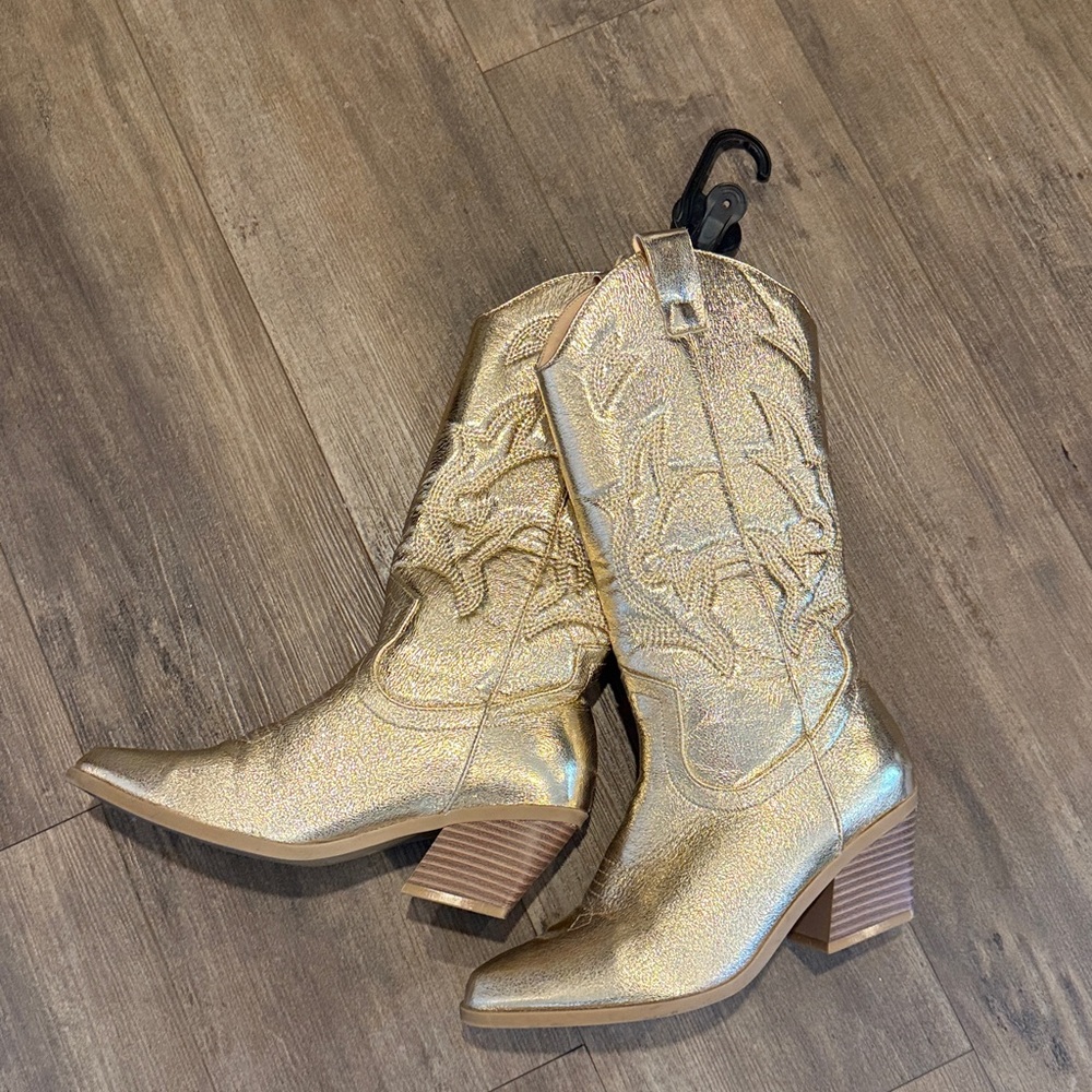 Gold Western Cowboy Boots
